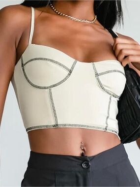 Princess Polly Beige/Black Crop Top